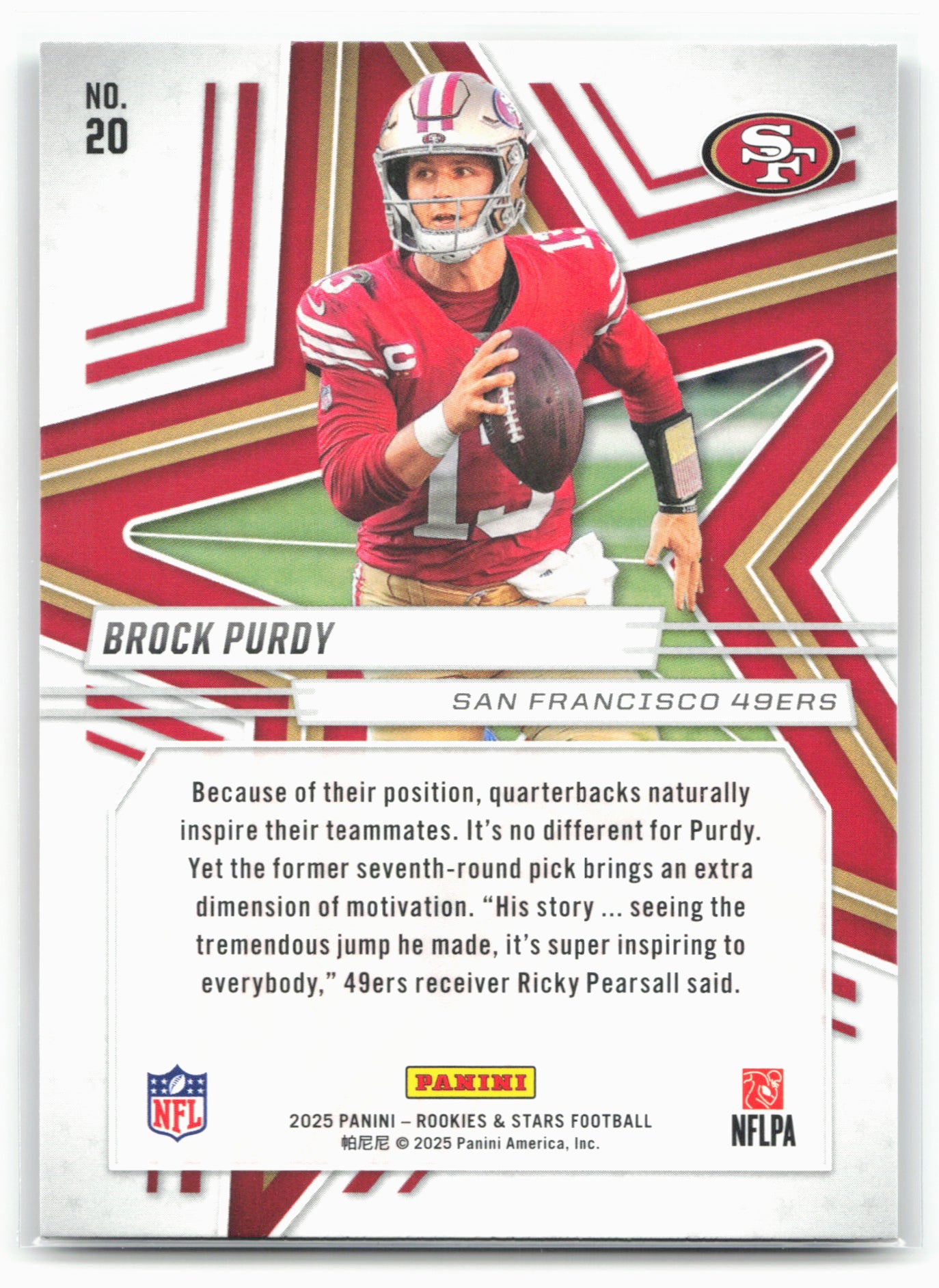 2025 Panini Rookies & Stars #20 Brock Purdy