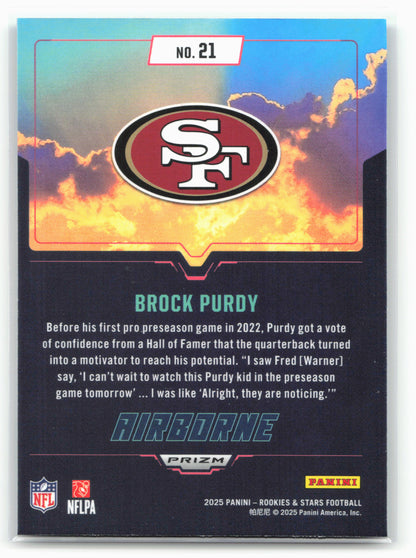 2025 Panini Rookies & Stars #21 Brock Purdy Airborne Silver