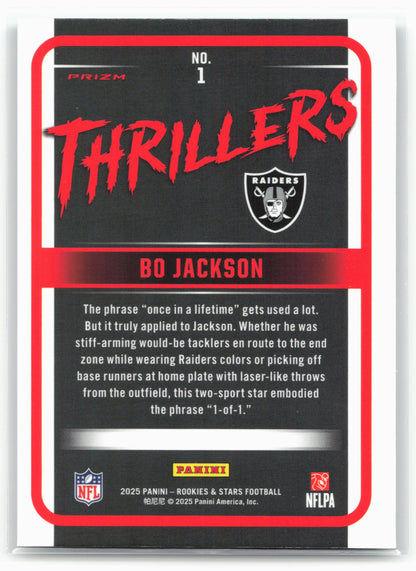 2025 Panini Rookies & Stars #1 Bo Jackson Thrillers Silver