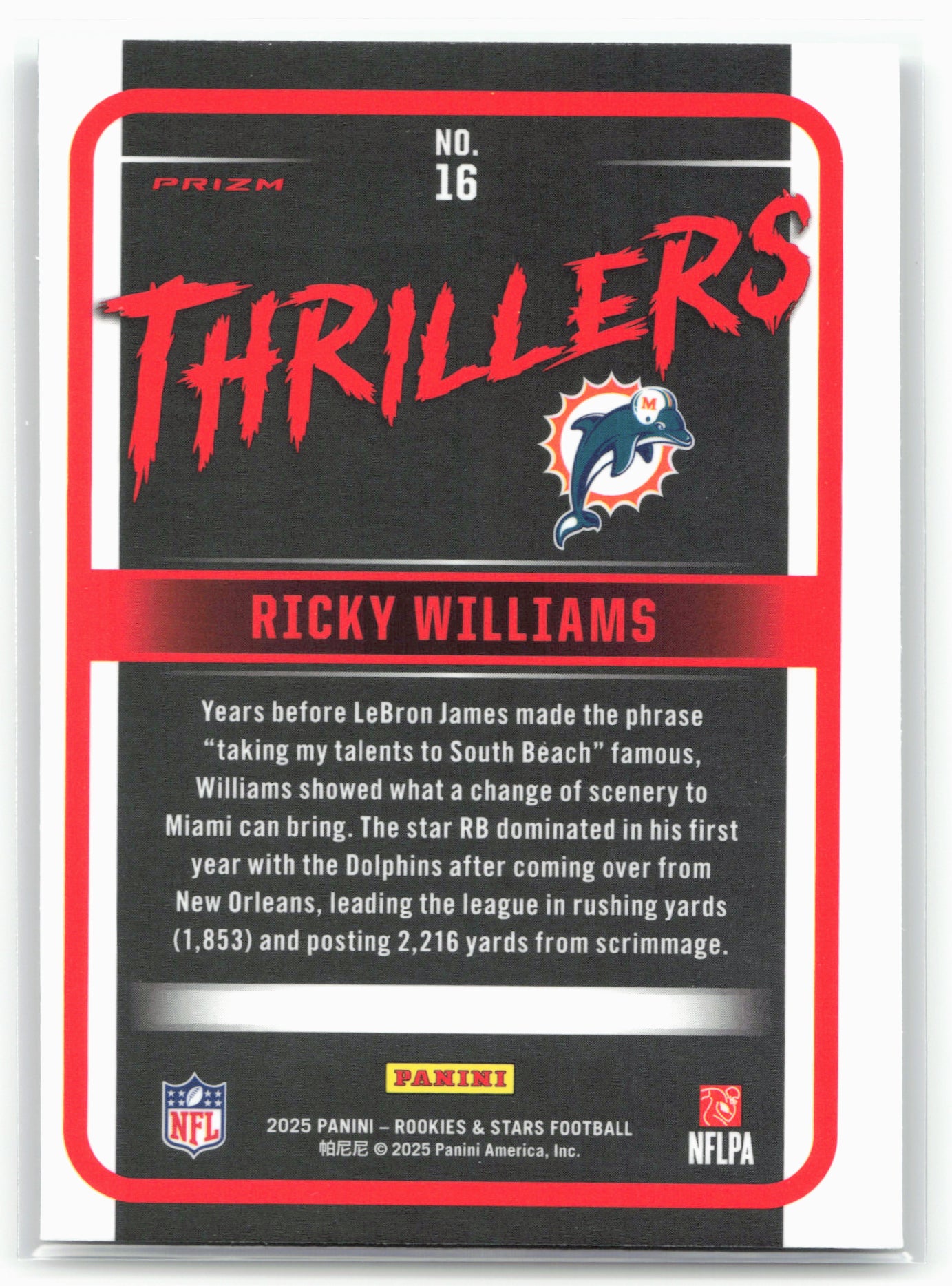 2025 Panini Rookies & Stars #16 Ricky Williams Thrillers Silver