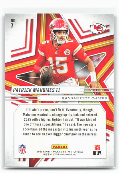 2025 Panini Rookies & Stars #7 Patrick Mahomes II True Blue 71/149