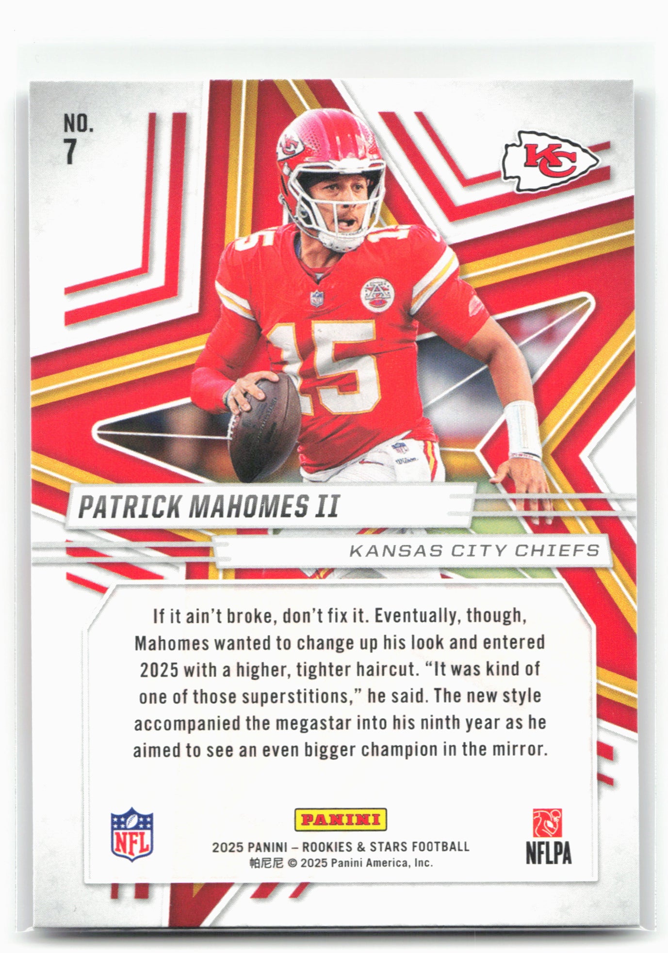 2025 Panini Rookies & Stars #7 Patrick Mahomes II