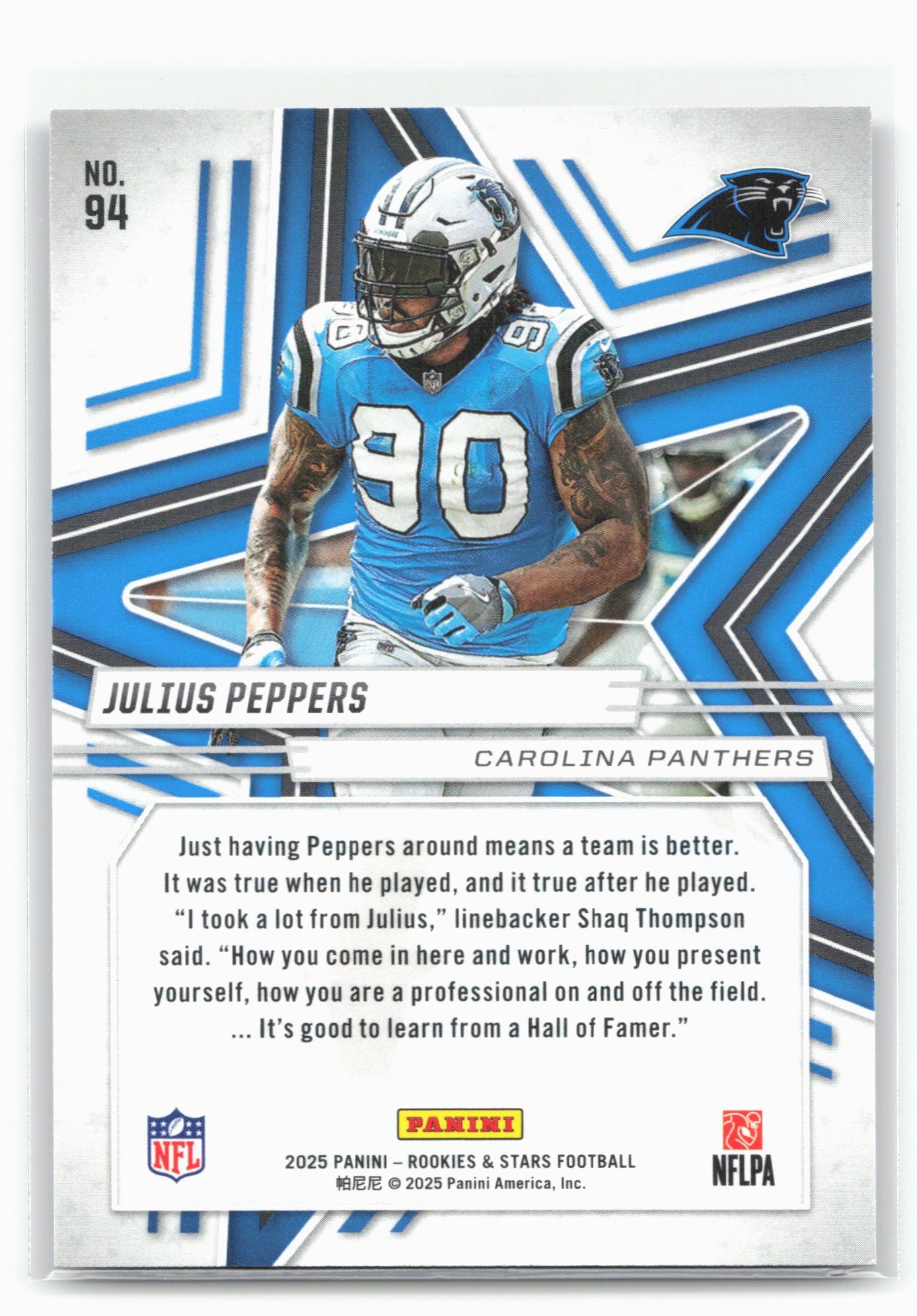 2025 Panini Rookies & Stars #94 Julius Peppers Purple #/999