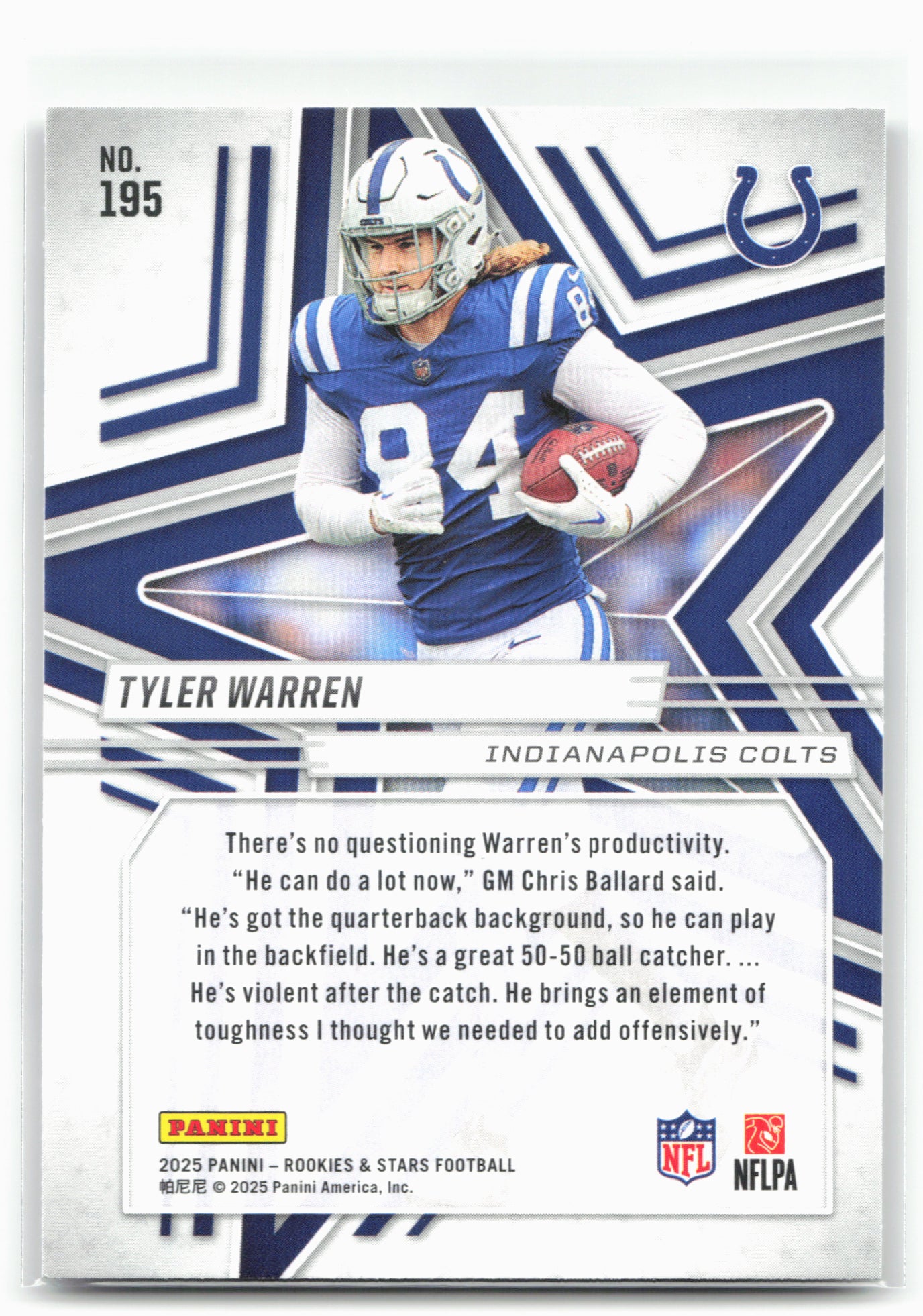 2025 Panini Rookies & Stars #195 Tyler Warren