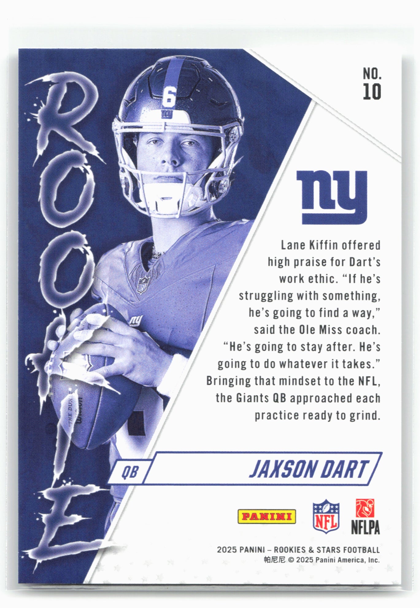 2025 Panini Rookies & Stars #10 Jaxson Dart Rookie Exclusive