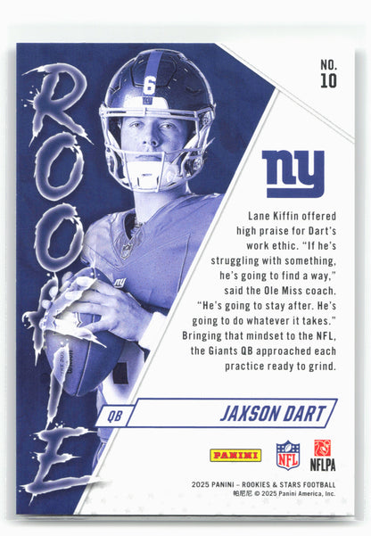2025 Panini Rookies & Stars #10 Jaxson Dart Rookie Exclusive