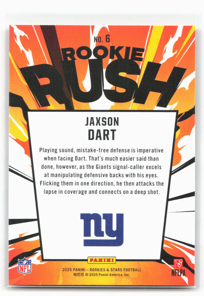 2025 Panini Rookies & Stars #6 Jaxson Dart Rookie Rush