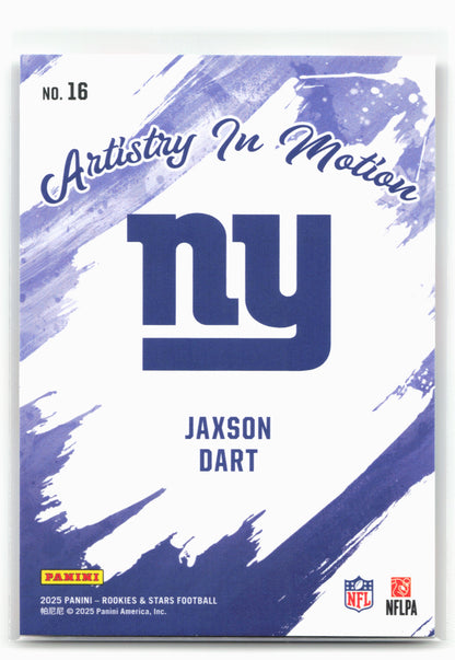 2025 Panini Rookies & Stars #16 Jaxson Dart Artistry in Motion