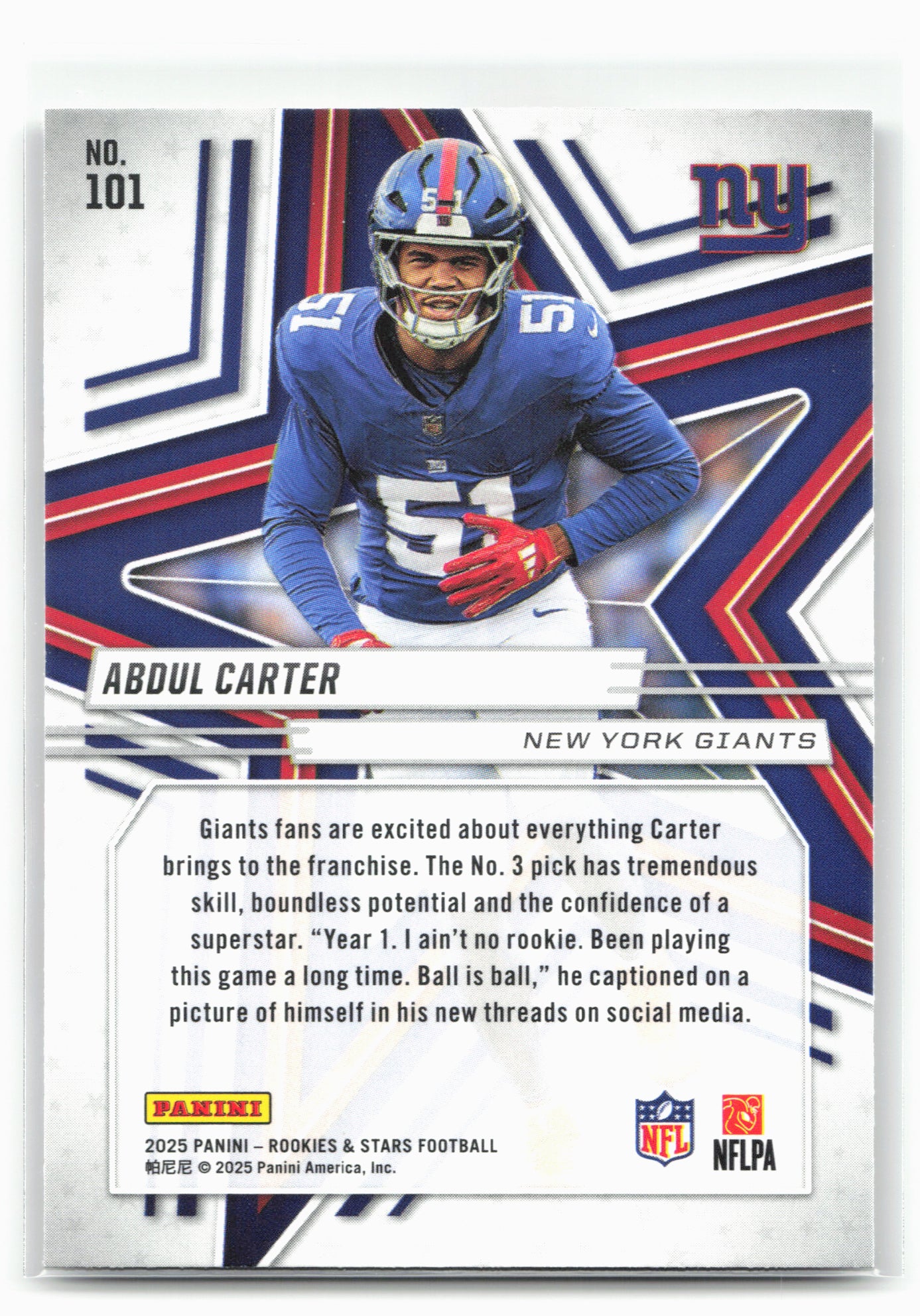 2025 Panini Rookies & Stars #101 Abdul Carter