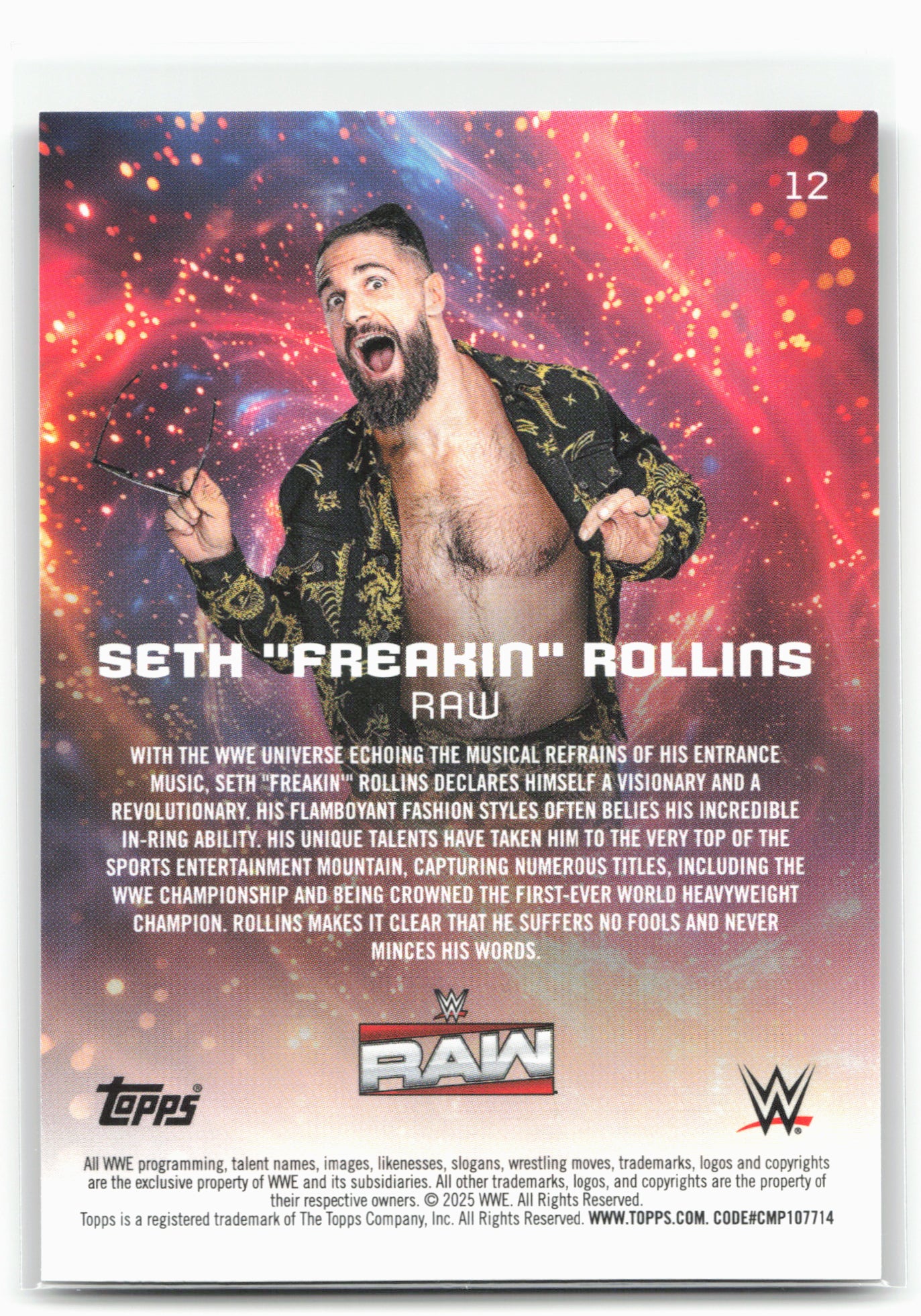2025 Topps Universe WWE #12 Seth "Freakin" Rollins Galaxy