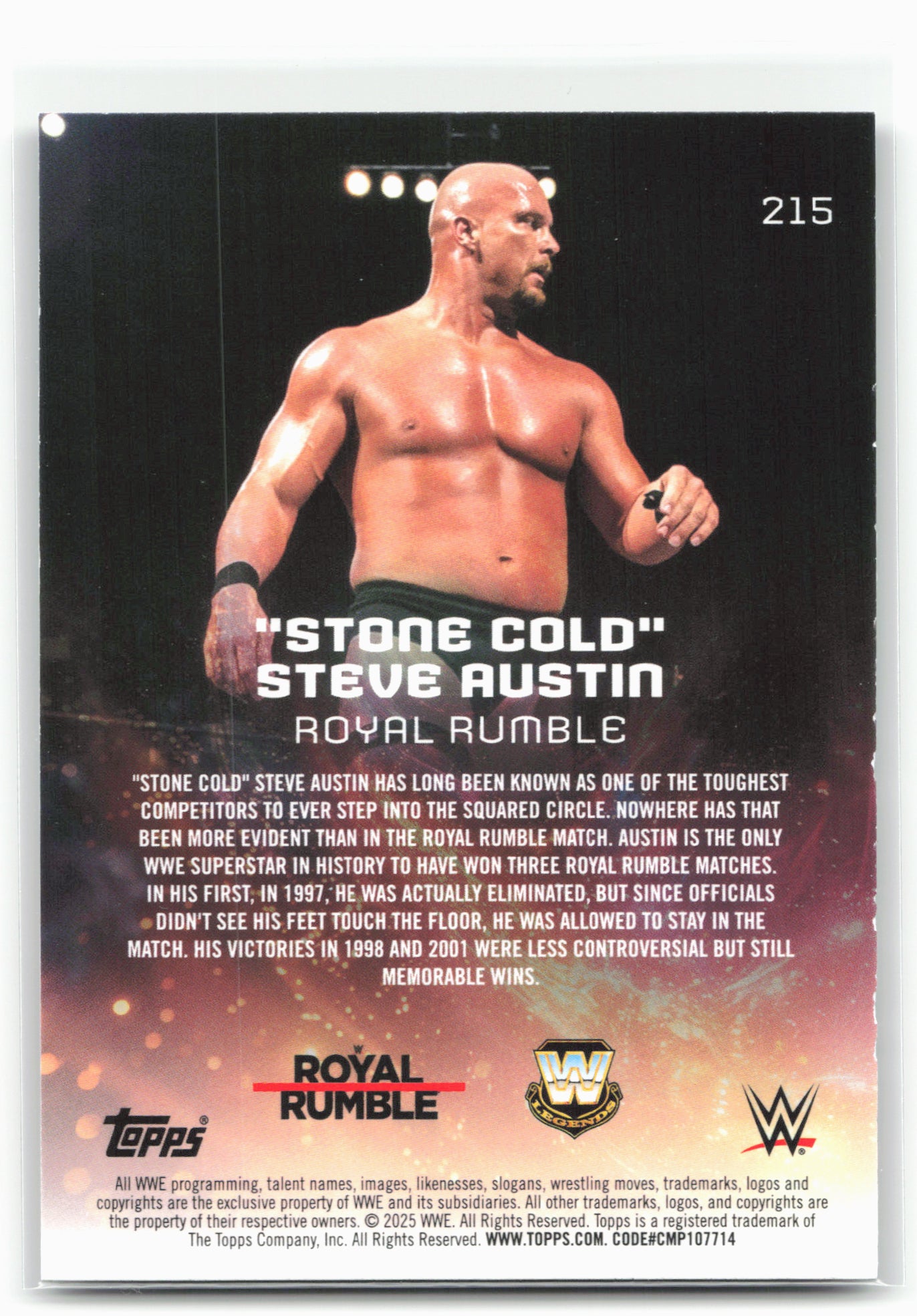2025 Topps Universe WWE #215 "Stone Cold" Steve Austin