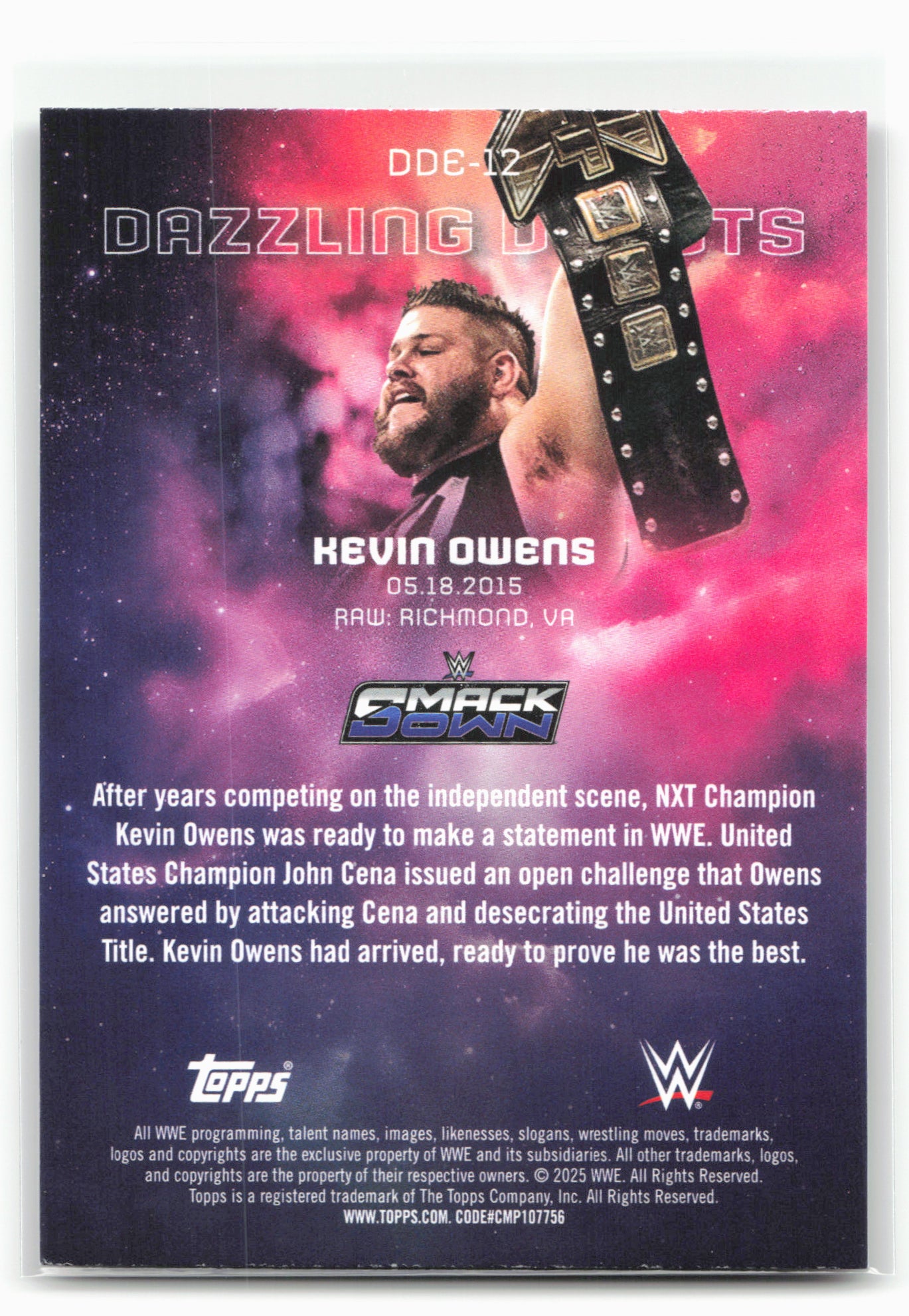 2025 Topps Universe WWE #DDE-12 Kevin Owens Dazzling Debuts