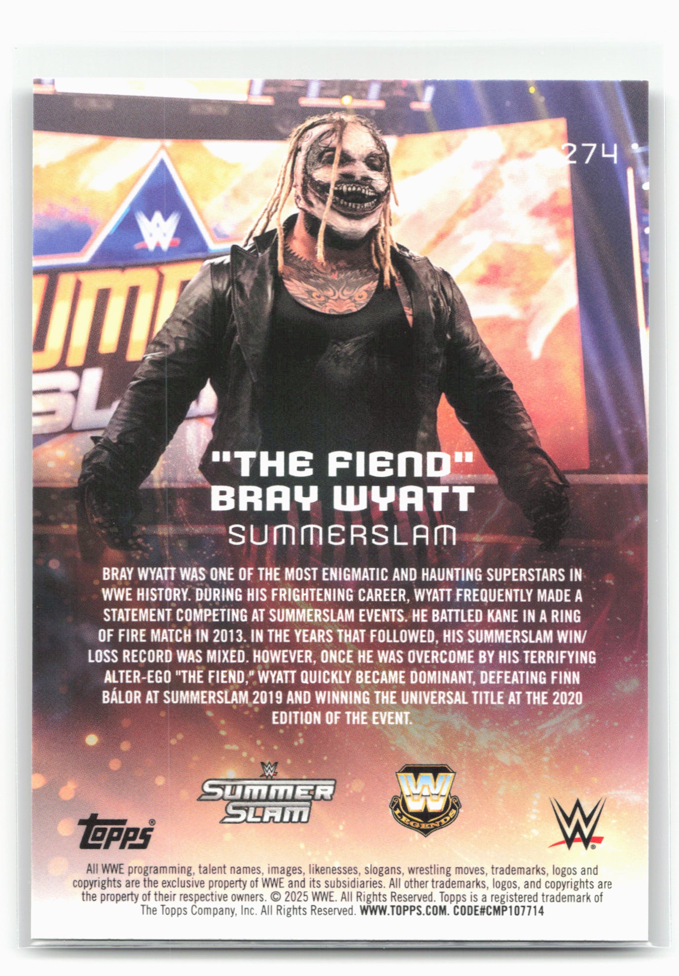 2025 Topps Universe WWE #274 "The Fiend" Bray Wyatt