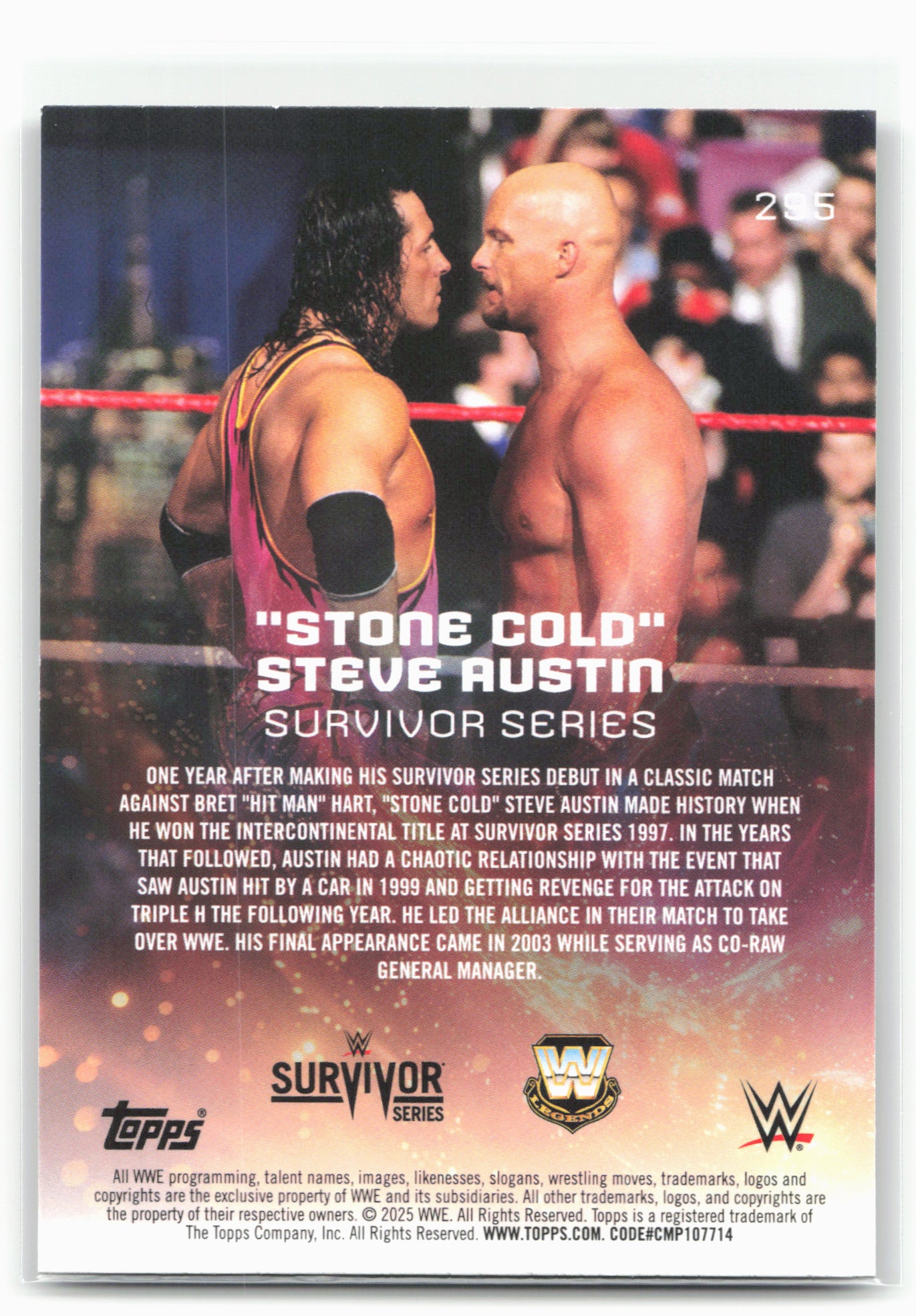 2025 Topps Universe WWE #295 "Stone Cold" Steve Austin