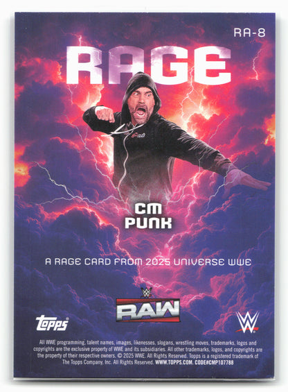 2025 Topps Universe WWE #RA-8 CM Punk Rage Galaxy