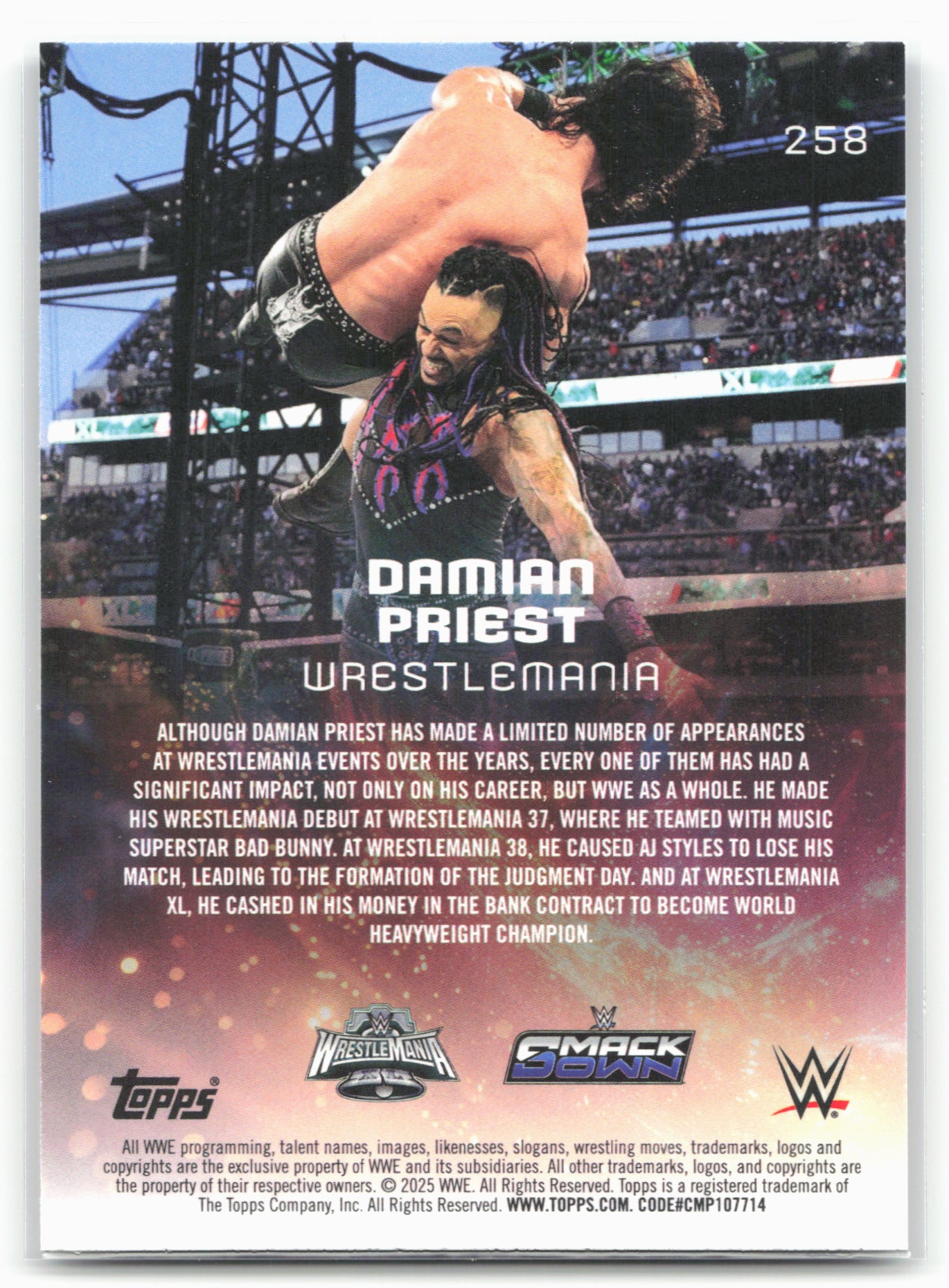 2025 Topps Universe WWE #258 Damian Priest Galaxy