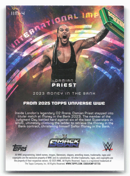 2025 Topps Universe WWE #IIM-4 Damian Priest International Impact Galaxy