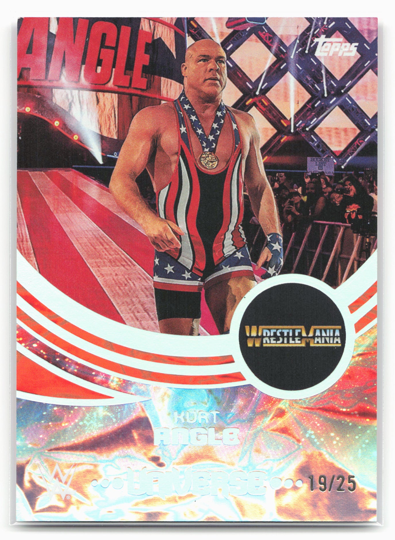 2025 Topps Universe WWE #237 Kurt Angle Orange Warp