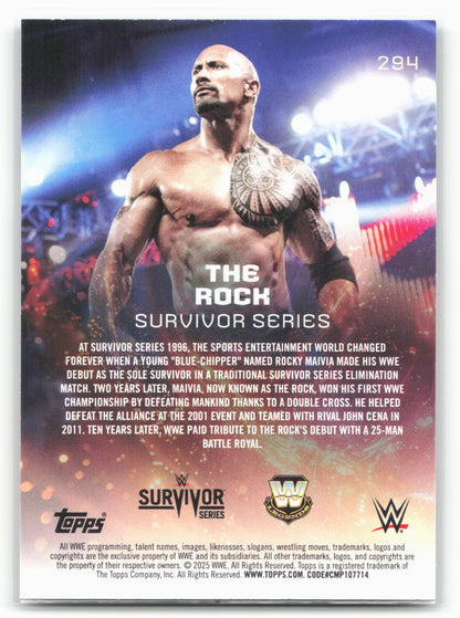 2025 Topps Universe WWE #294 The Rock Purple Glass
