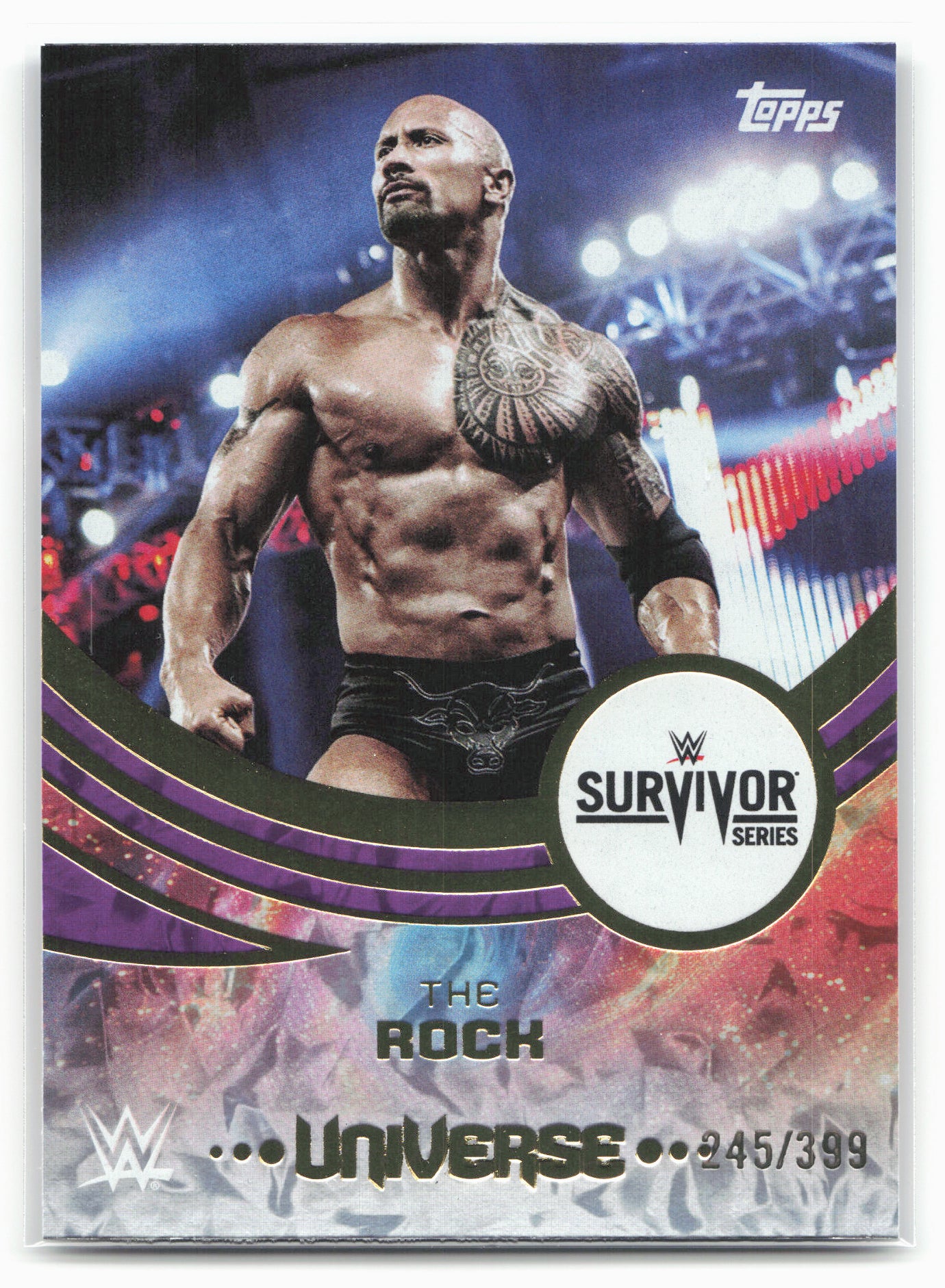 2025 Topps Universe WWE #294 The Rock Purple Glass