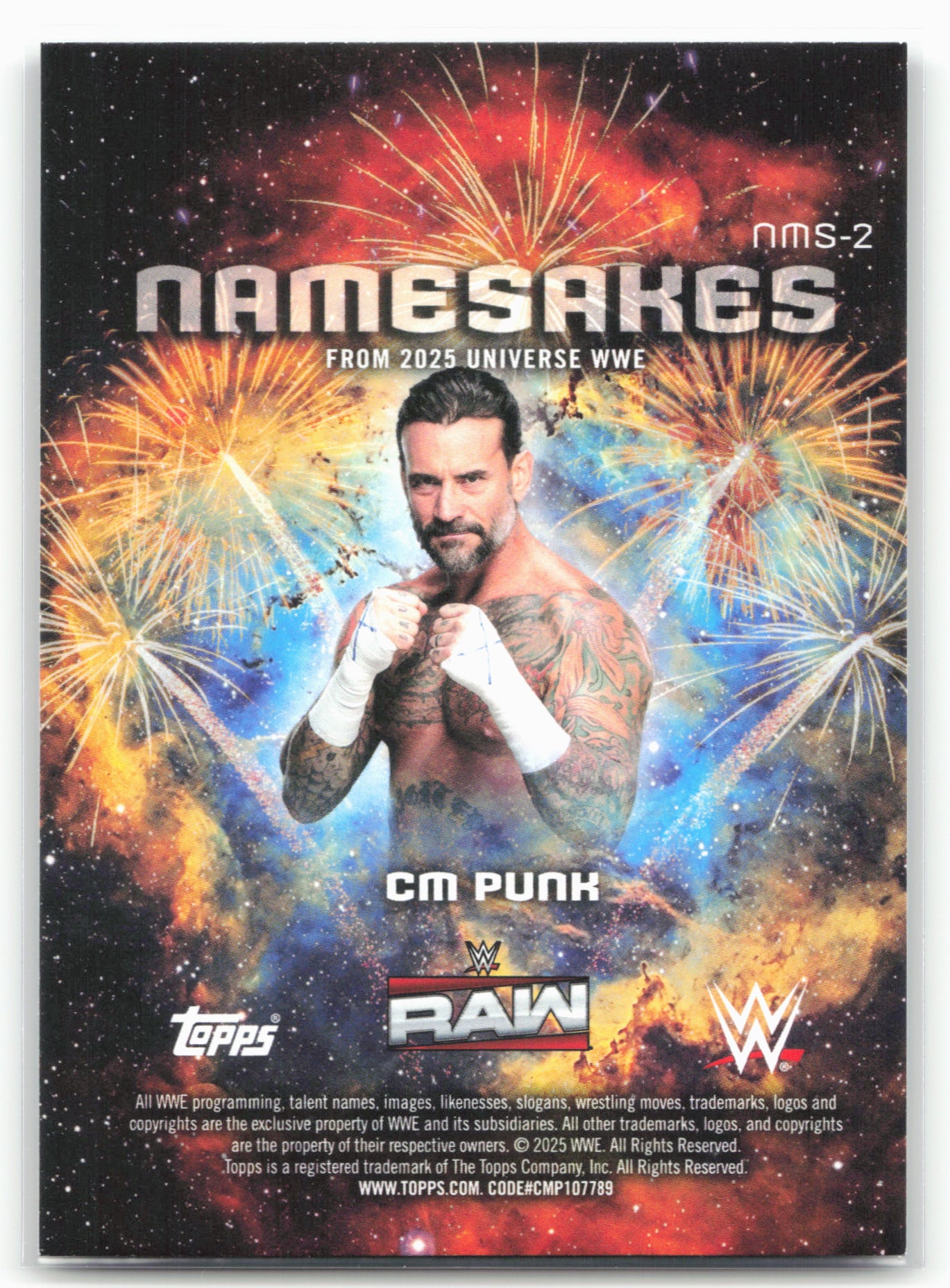 2025 Topps Universe WWE #NMS-2 CM Punk Namesakes Galaxy