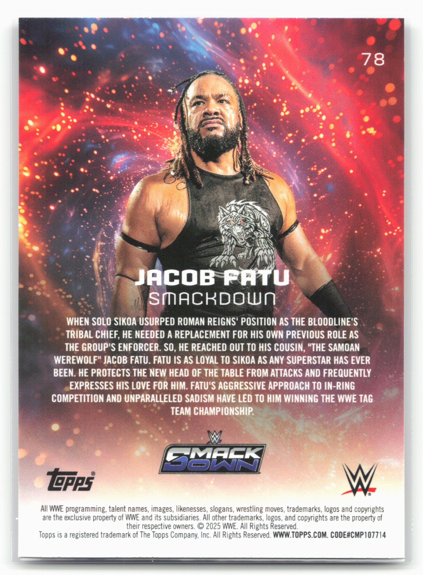 2025 Topps Universe WWE #78 Jacob Fatu