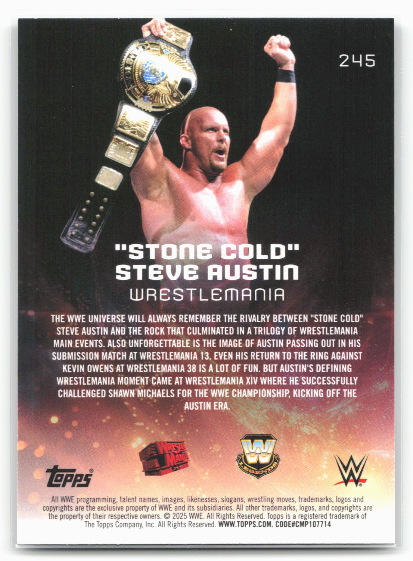 2025 Topps Universe WWE #245 "Stone Cold" Steve Austin 27254