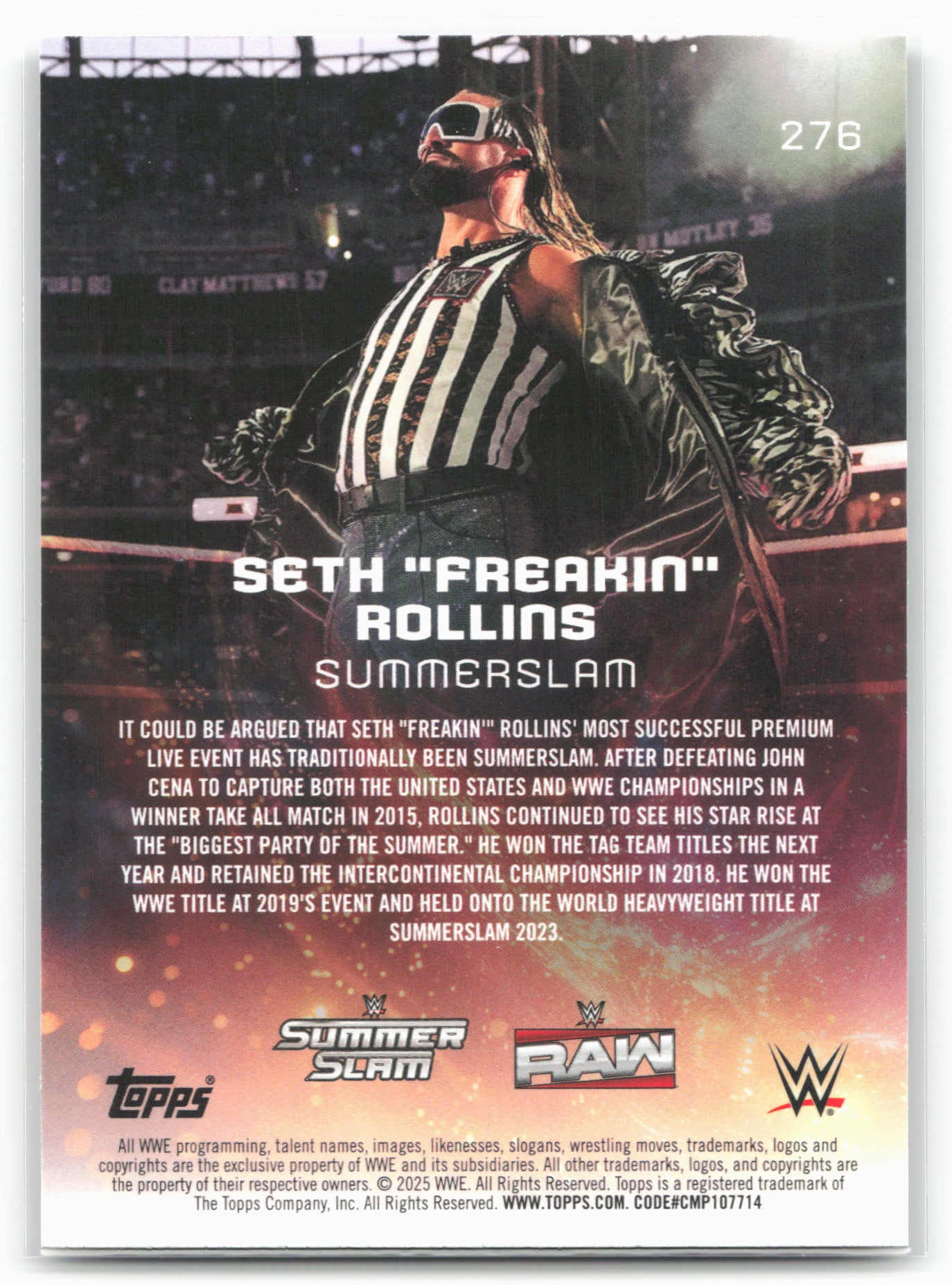 2025 Topps Universe WWE #276 Seth "Freakin" Rollins