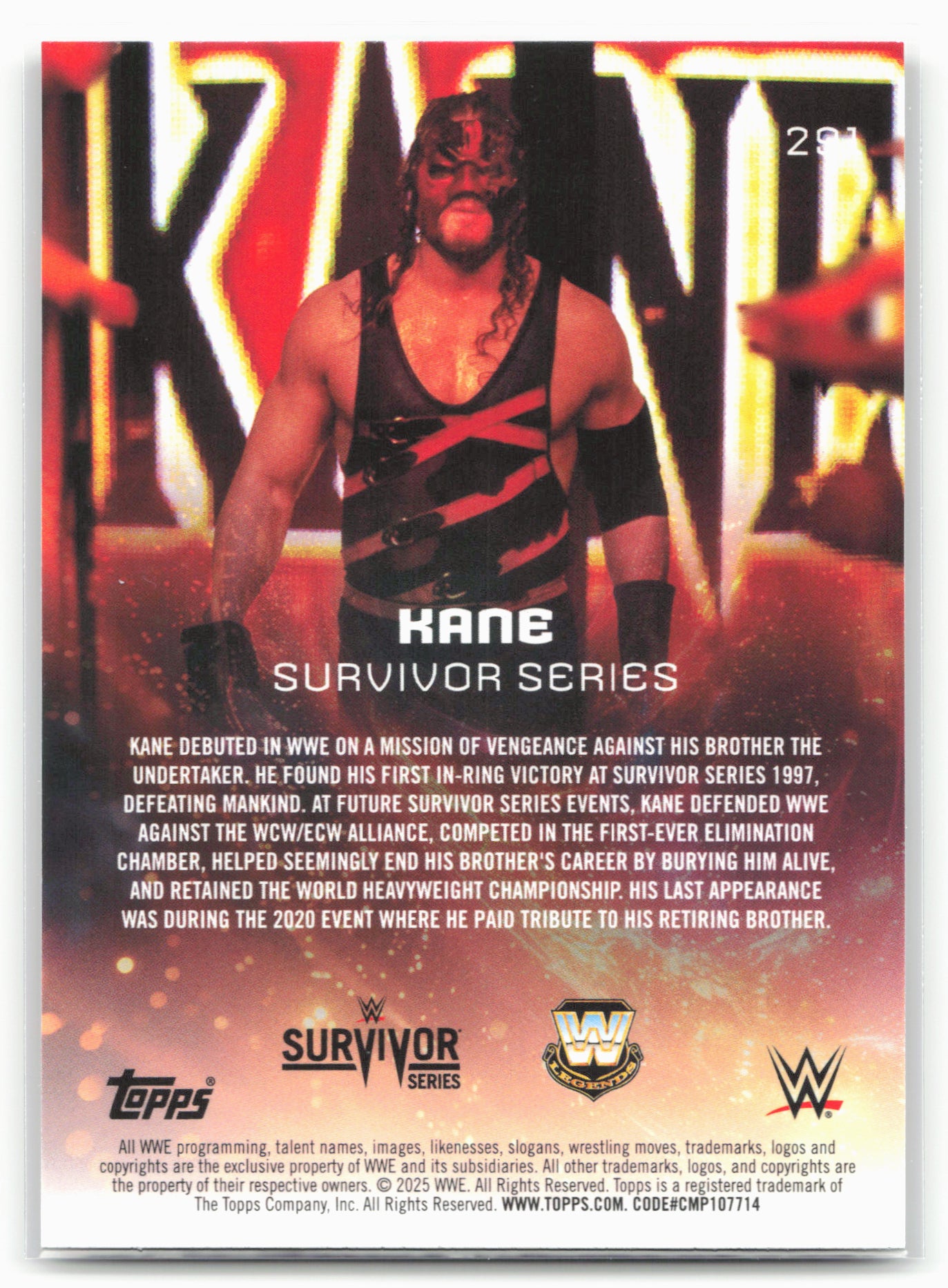 2025 Topps Universe WWE #291 Kane