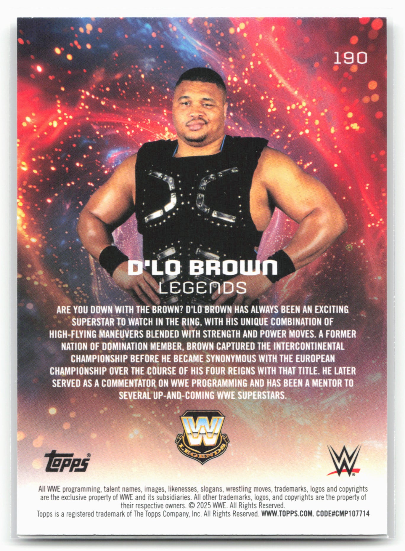 2025 Topps Universe WWE #190 D'Lo Brown