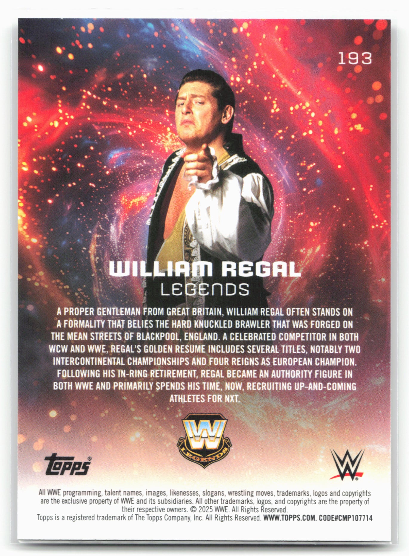 2025 Topps Universe WWE #193 William Regal