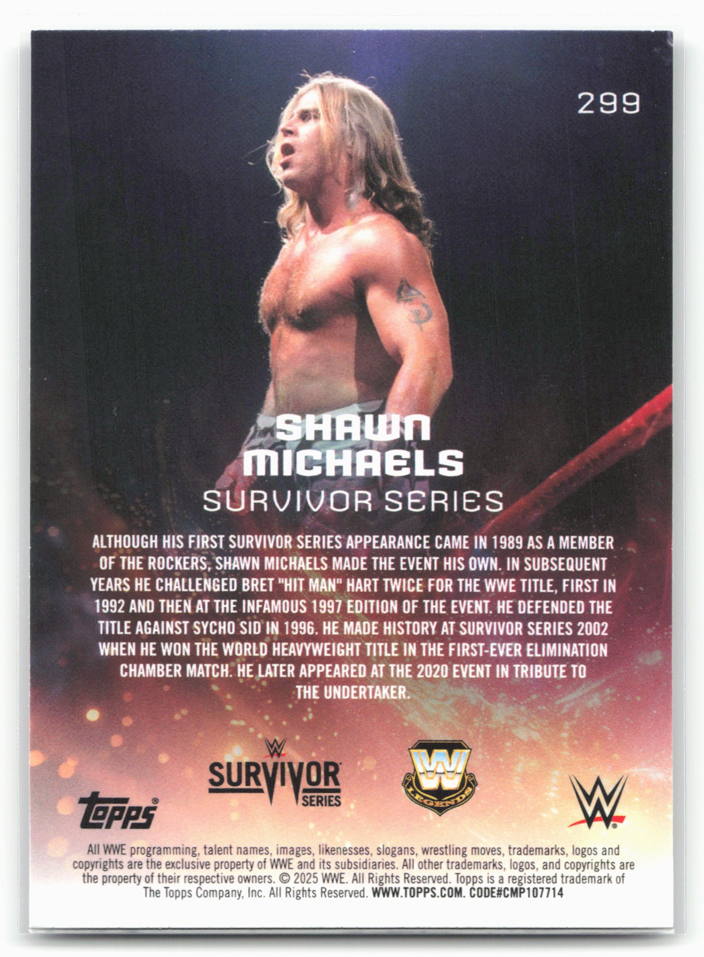 2025 Topps Universe WWE #299 Shawn Michaels