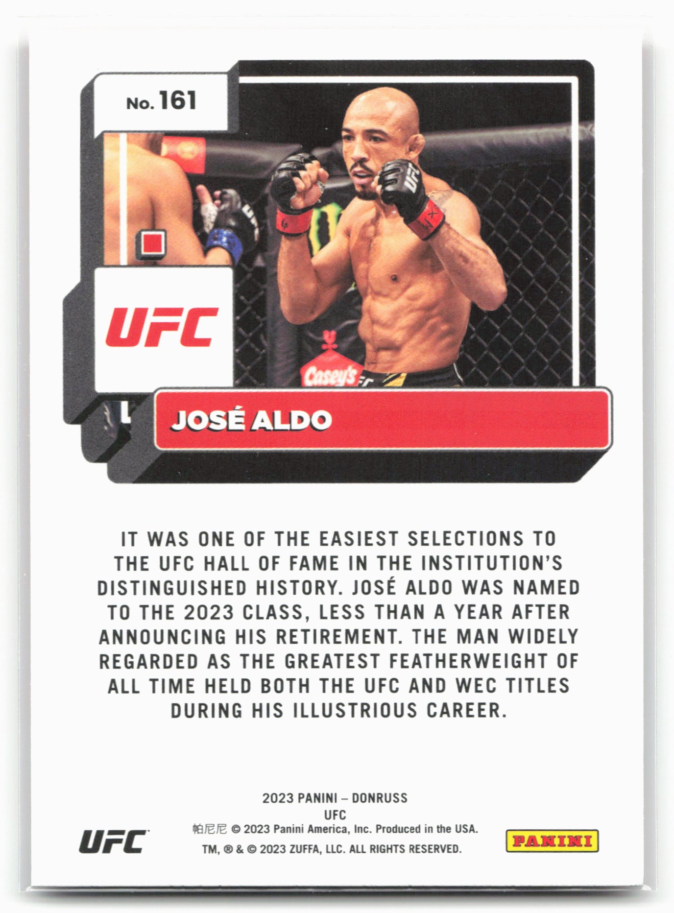 2023 Donruss UFC #161 Jose Aldo Holo Orange Laser