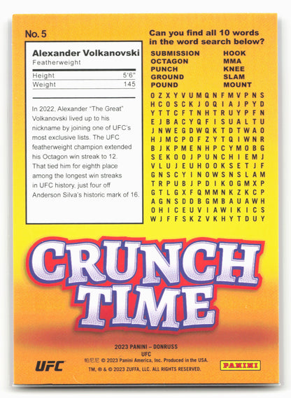 2023 Donruss UFC #5 Alexander Volkanovski Crunch Time
