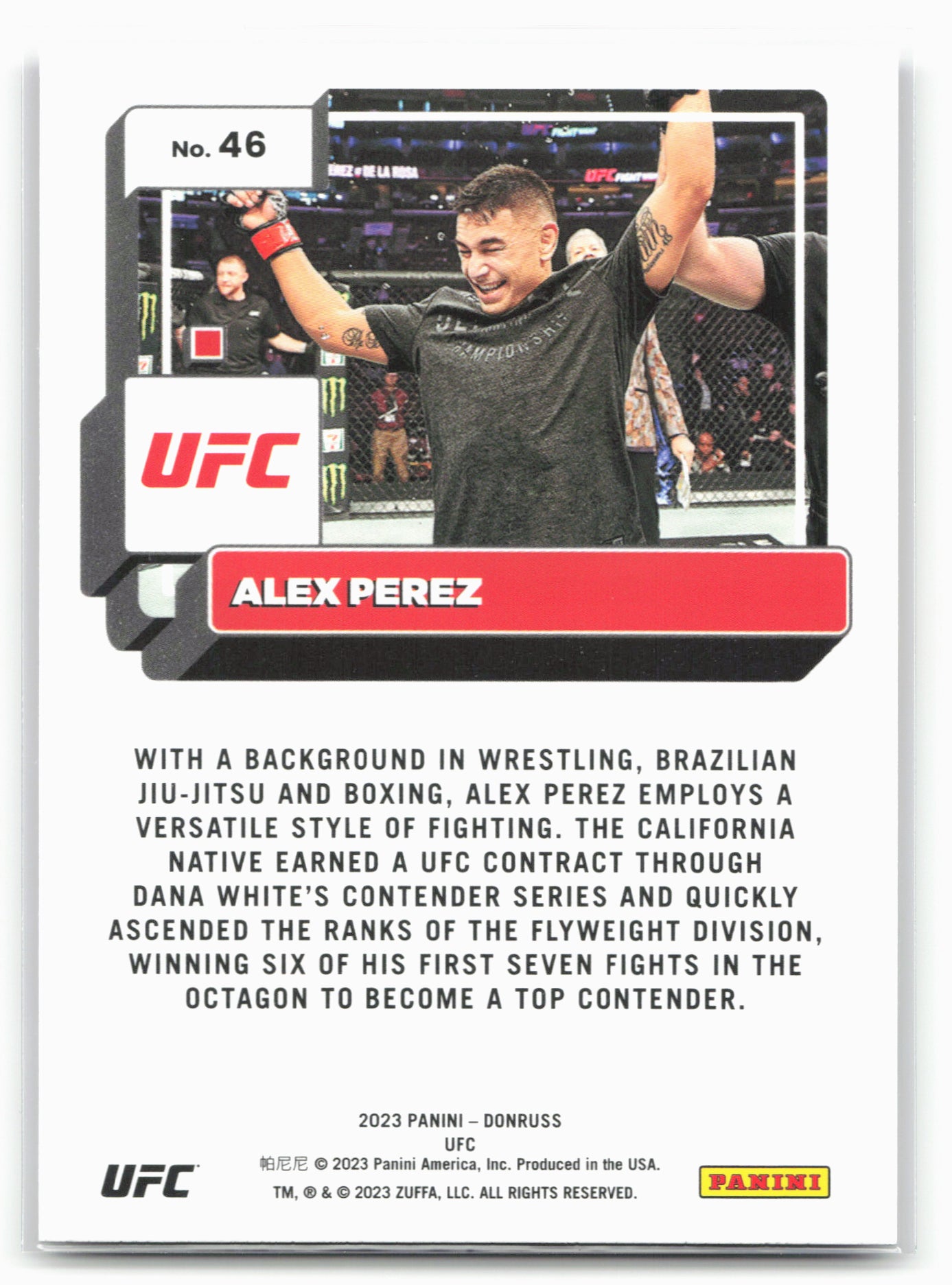 2023 Donruss UFC #46 Alex Perez Purple Flood