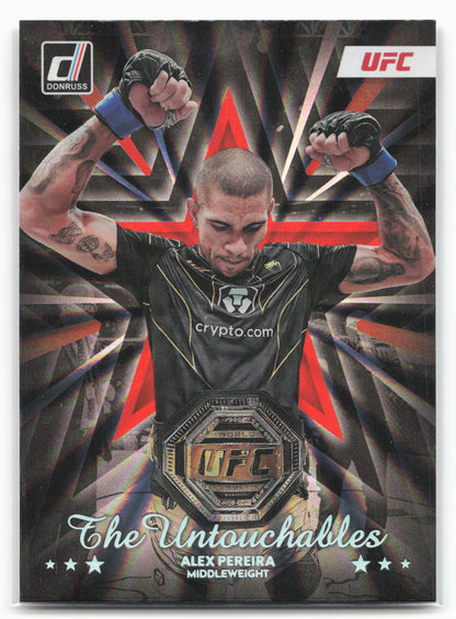 2023 Donruss UFC #15 Alex Pereira The Untouchables Holo Orange Laser