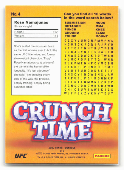 2023 Donruss UFC #4 Rose Namajunas Crunch Time