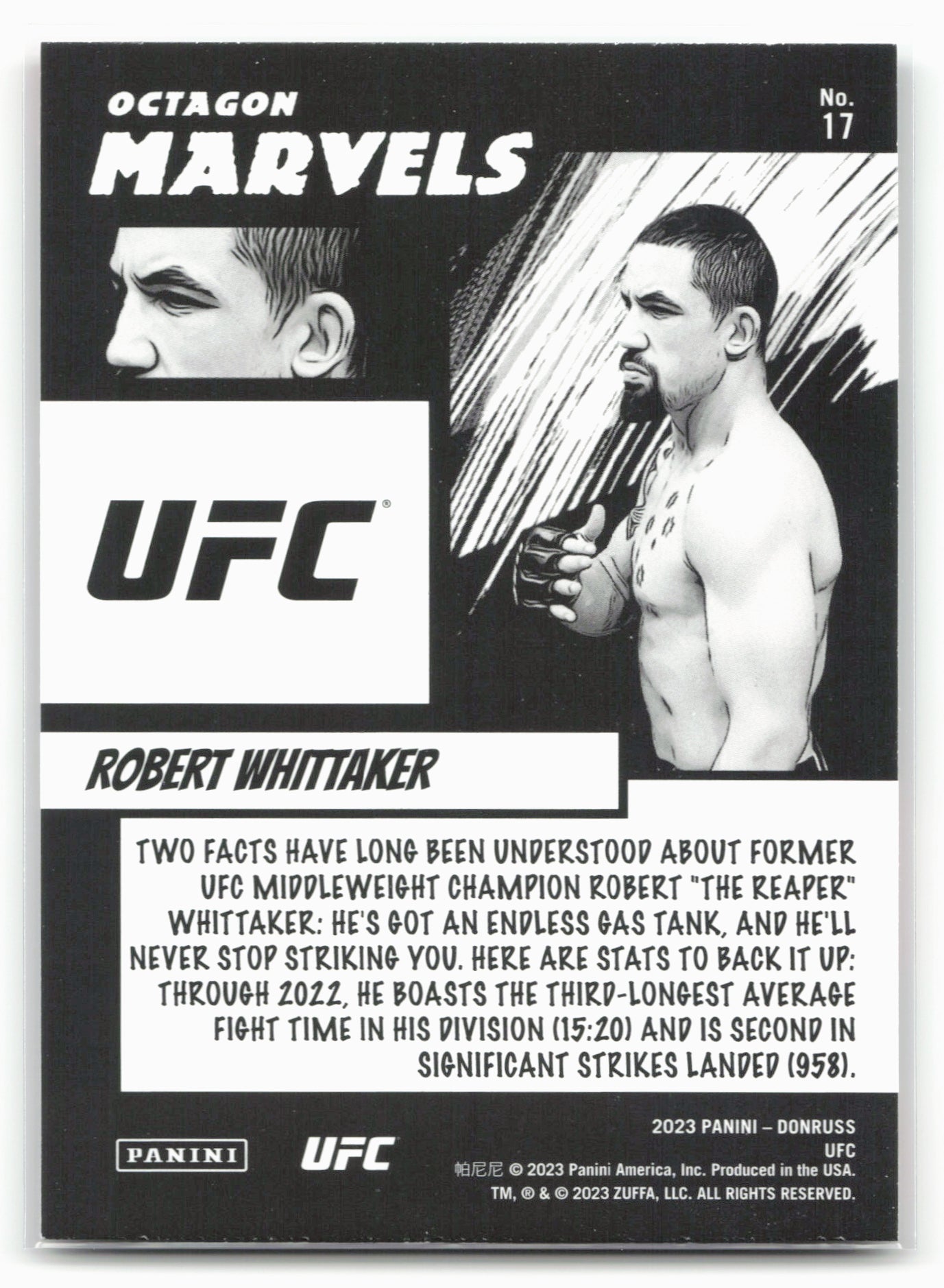 2023 Donruss UFC #17 Robert Whittaker Octagon Marvels
