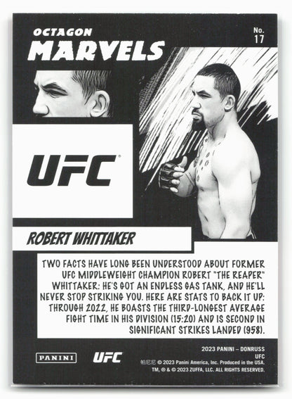 2023 Donruss UFC #17 Robert Whittaker Octagon Marvels