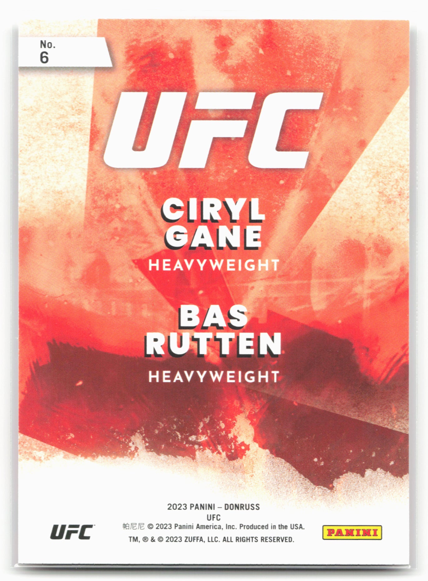 2023 Donruss UFC #6 Ciryl Gane / Bas Rutten Fantasy Matchups