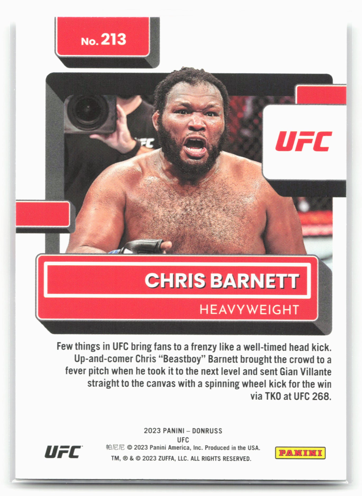 2023 Donruss UFC #213 Chris Barnett