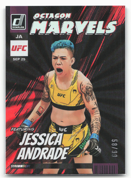 2023 Donruss UFC #16 Jessica Andrade Octagon Marvels Holo Purple Laser