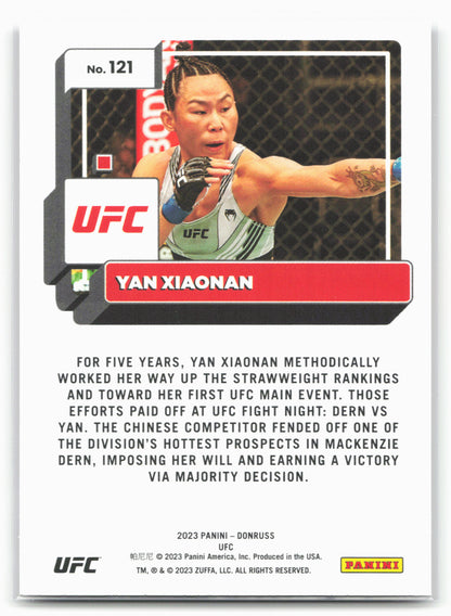 2023 Donruss UFC #121 Yan Xiaonan Purple Flood