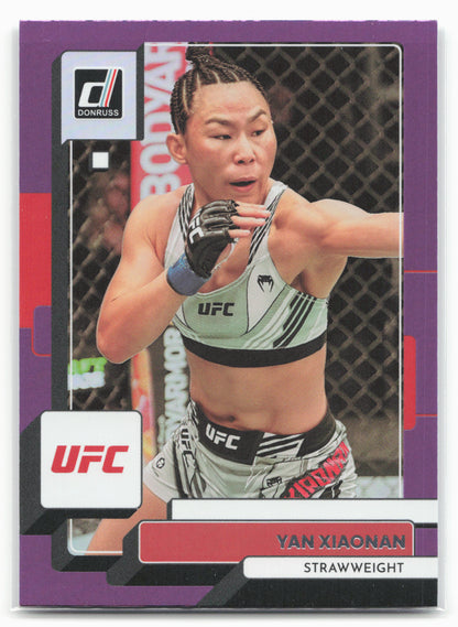 2023 Donruss UFC #121 Yan Xiaonan Purple Flood