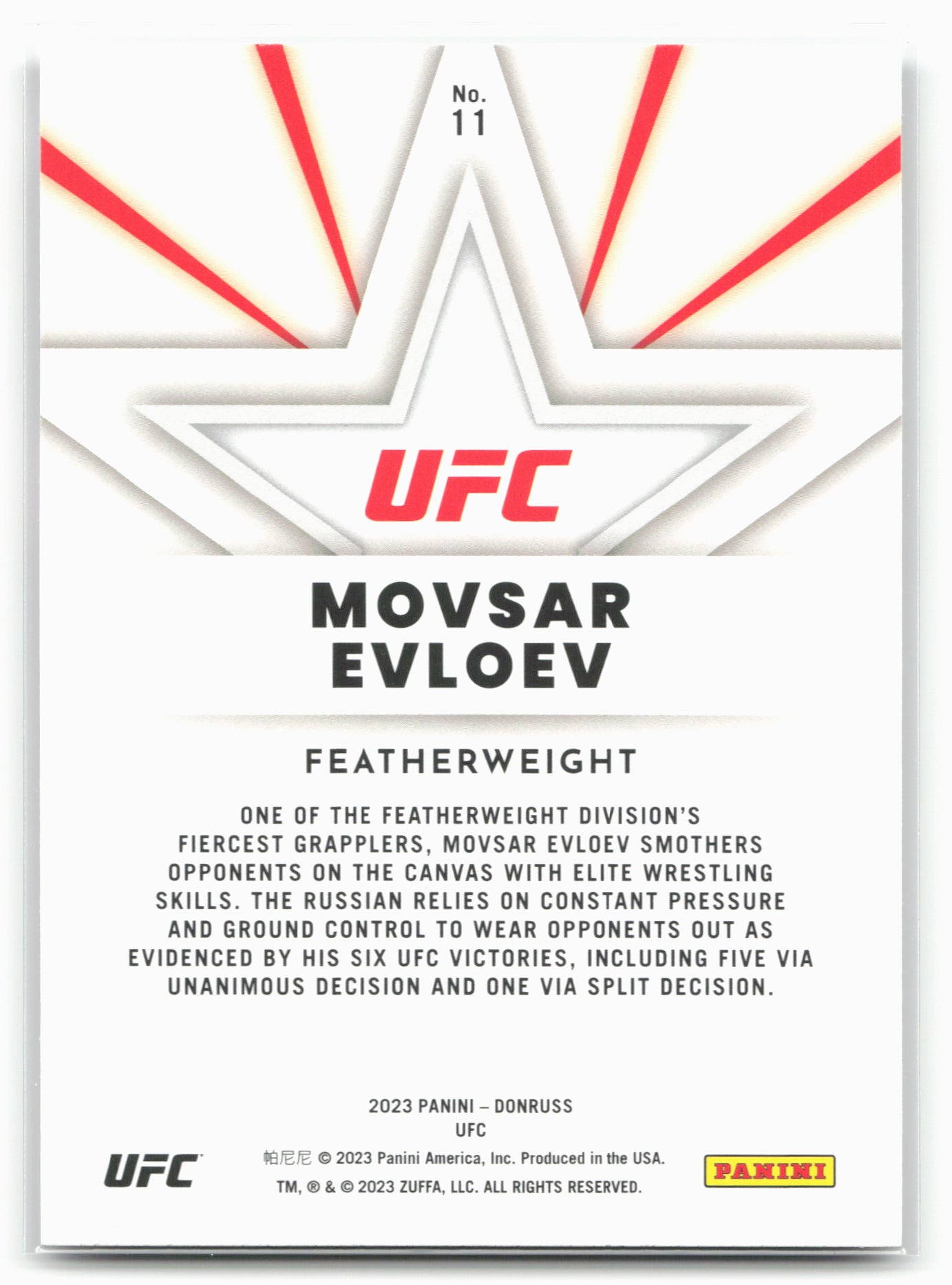 2023 Donruss UFC #11 Movsar Evloev The Untouchables