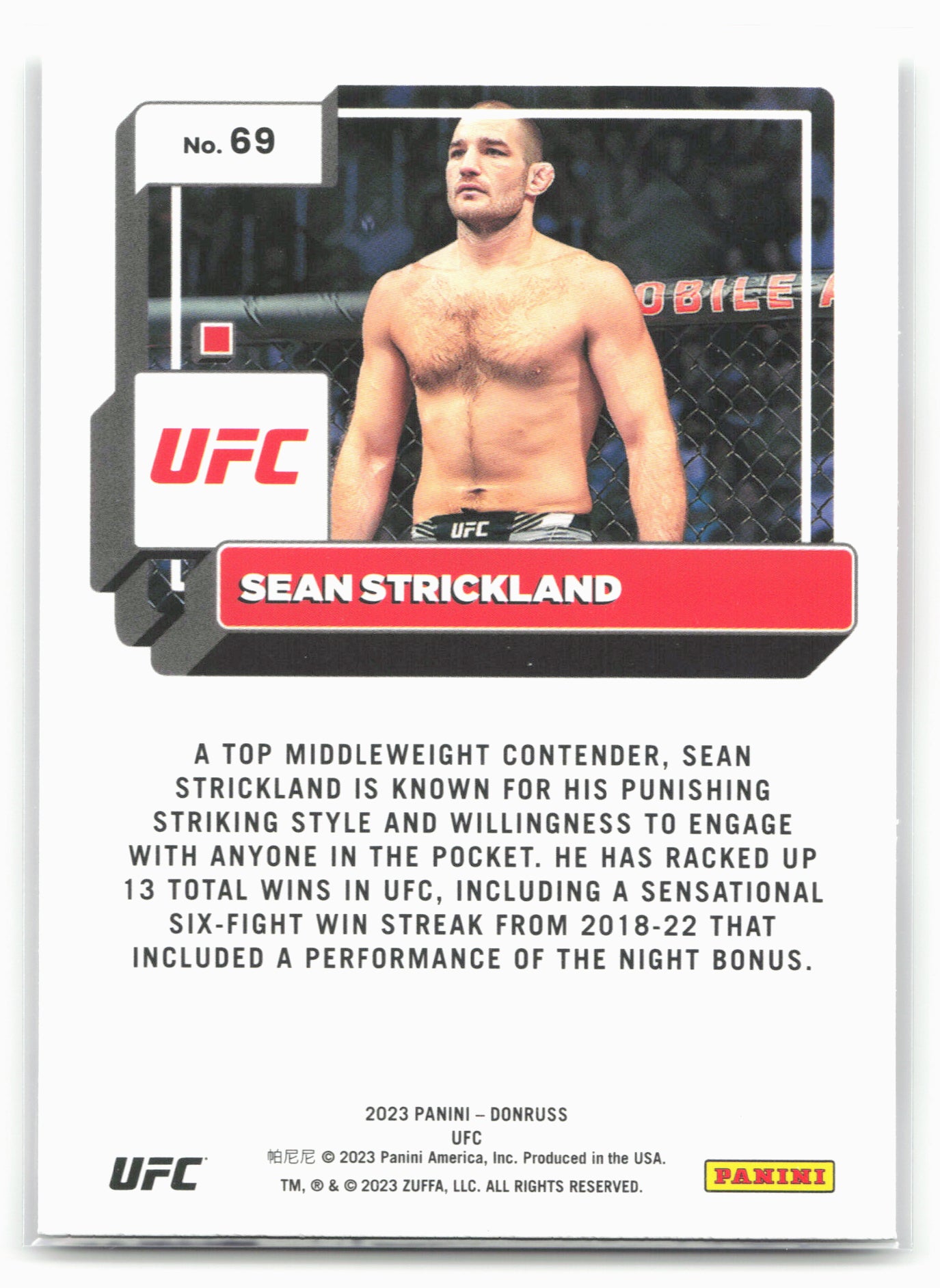 2023 Donruss UFC #69 Sean Strickland