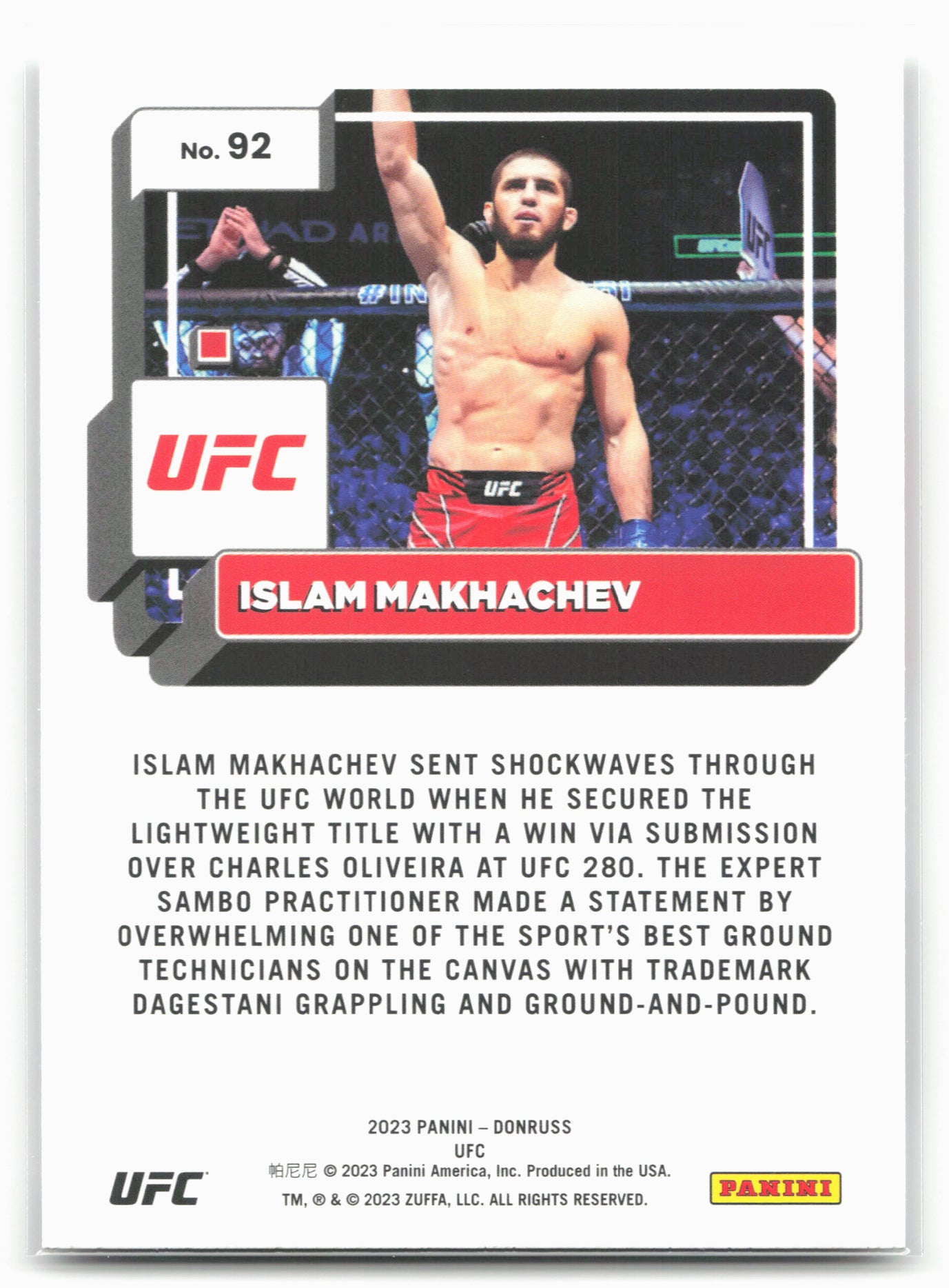 2023 Donruss UFC #92 Islam Makhachev