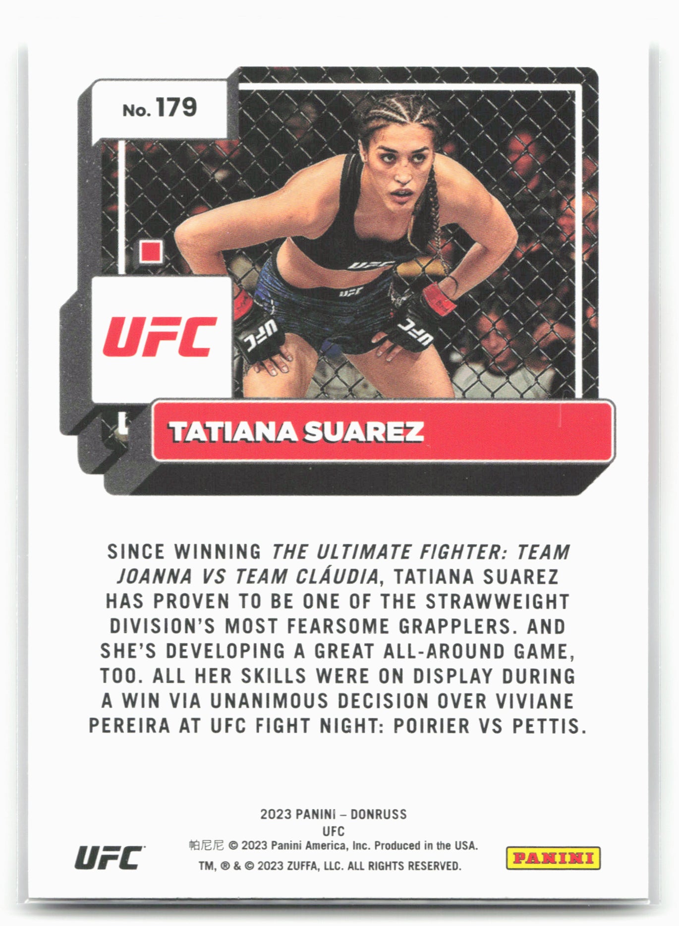2023 Donruss UFC #179 Tatiana Suarez