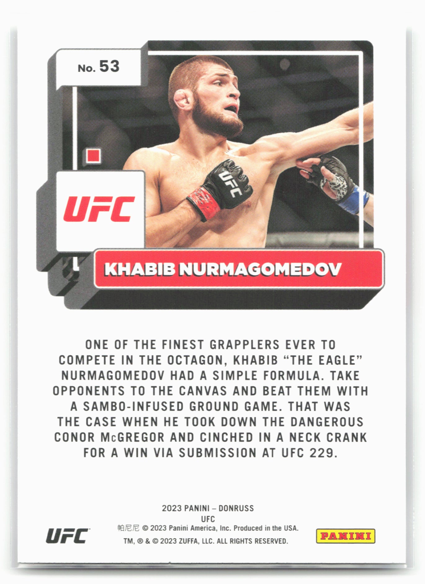 2023 Donruss UFC #53 Khabib Nurmagomedov