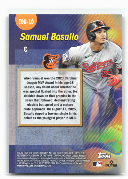 2026 Topps #TOG-10 Samuel Basallo Titans of the Game